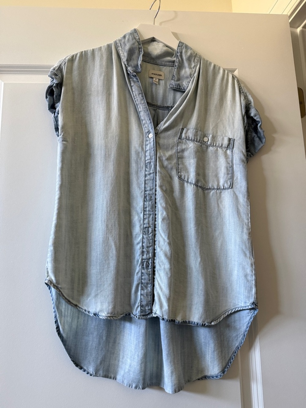 Light Wash Denim Button-Up Shirt